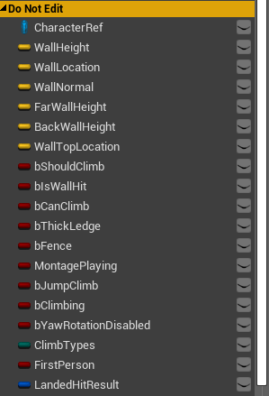 Climbing Component Variables
