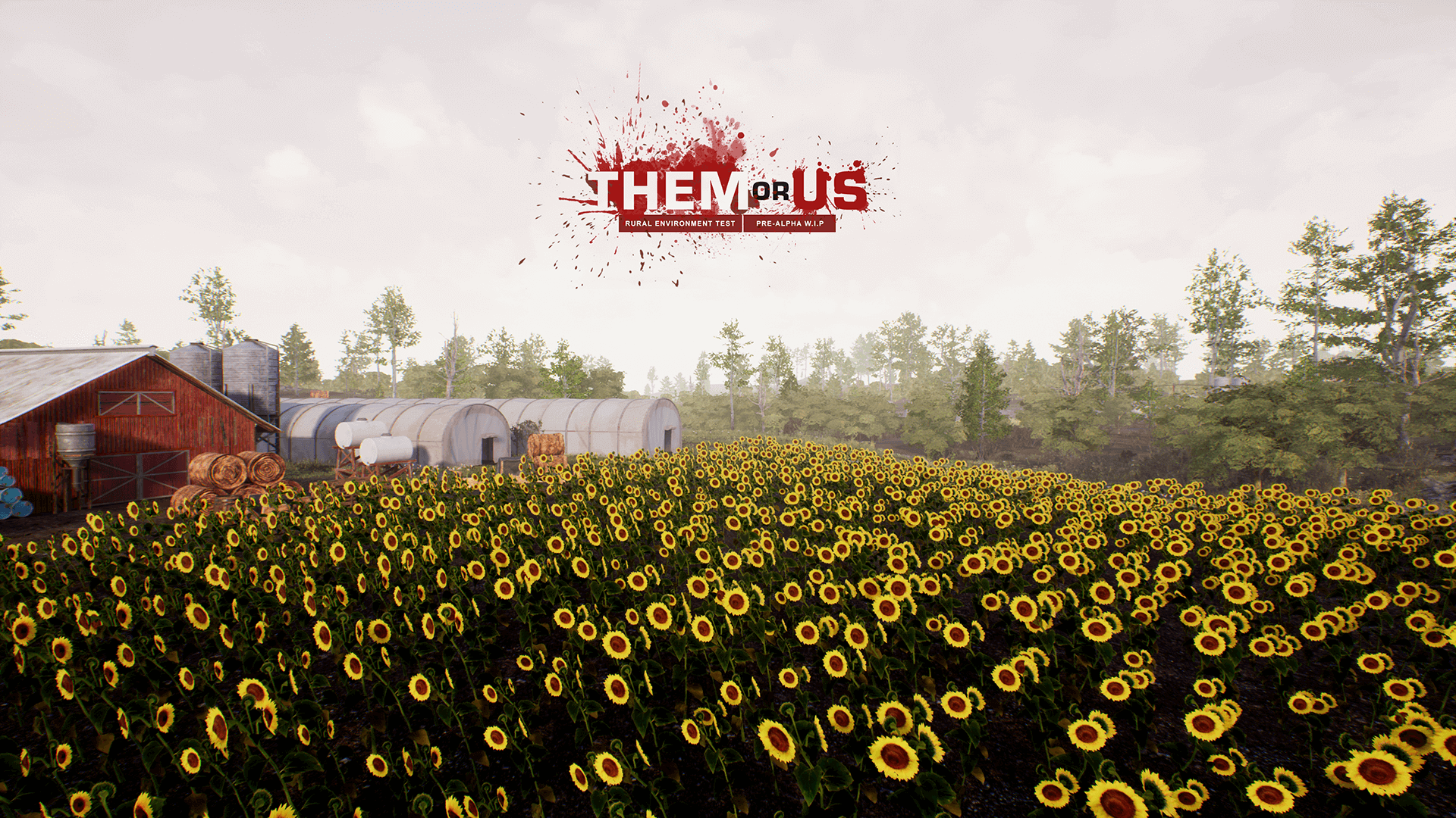 THEM OR US (Oct 2020 Pre-Alpha) - Rural Sunflower Crop and Barn