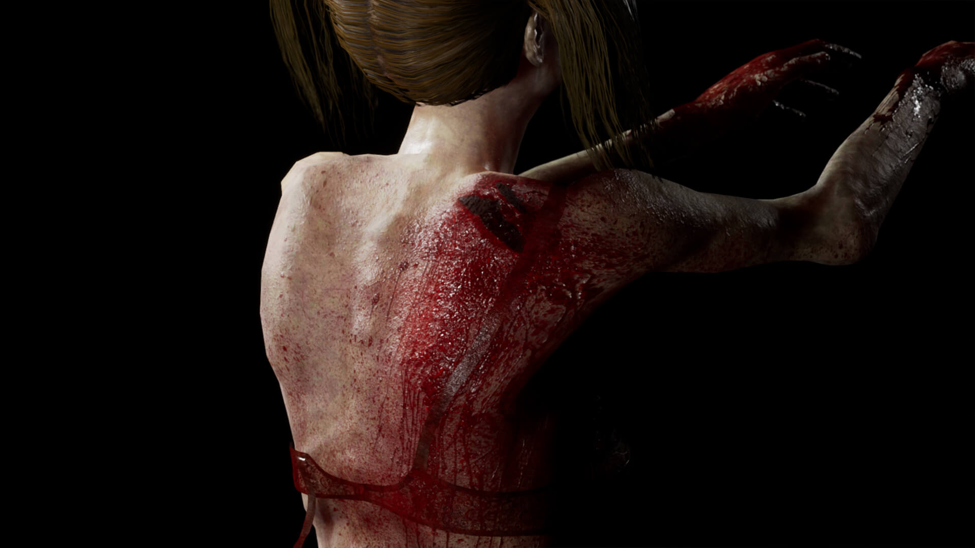 THEM OR US (Pre-Alpha) - Starved Cheerleader Zombie - Bloodied Back