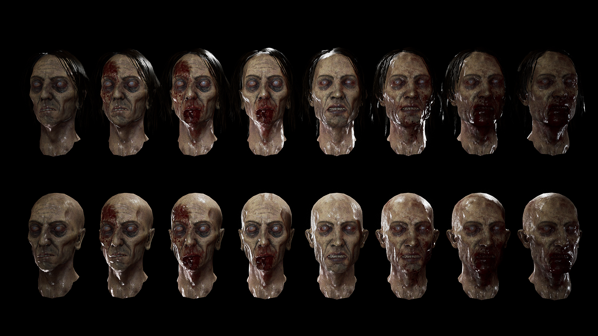 THEM OR US (Pre-Alpha) - Starved Male Zombie - Heads